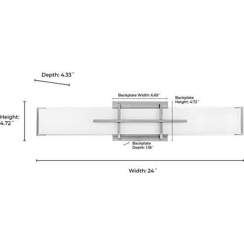 Tocco LED 24 inch Modern Gold Bathroom Vanity Light Bar Wall Light